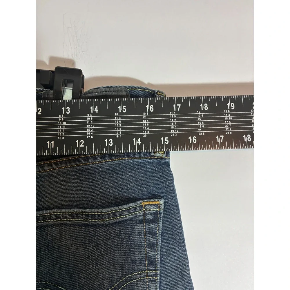Levis 511 Slim Fit Jeans Mens 33x32 Blue Distressed Denim Pants 0436